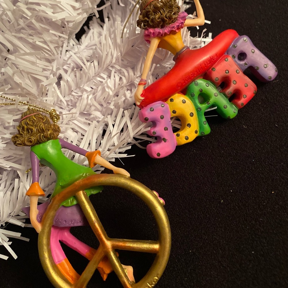 (2) Brand New, “PEACE” Kurt Adler Christmas Ornaments - Picture 2 of 3